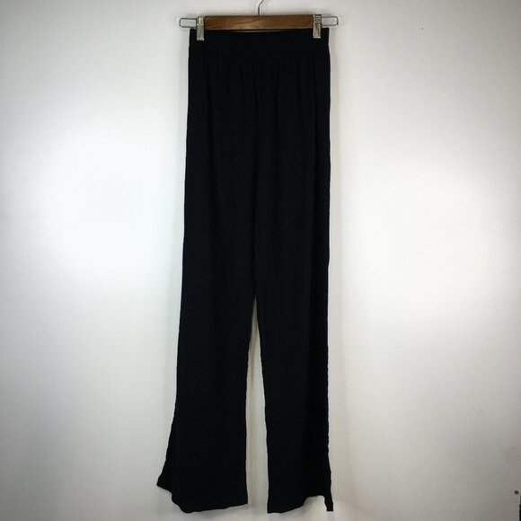 Nasty Gal Black High Rise Wide Leg Pull On Pants Size 2 - Picture 1 of 7